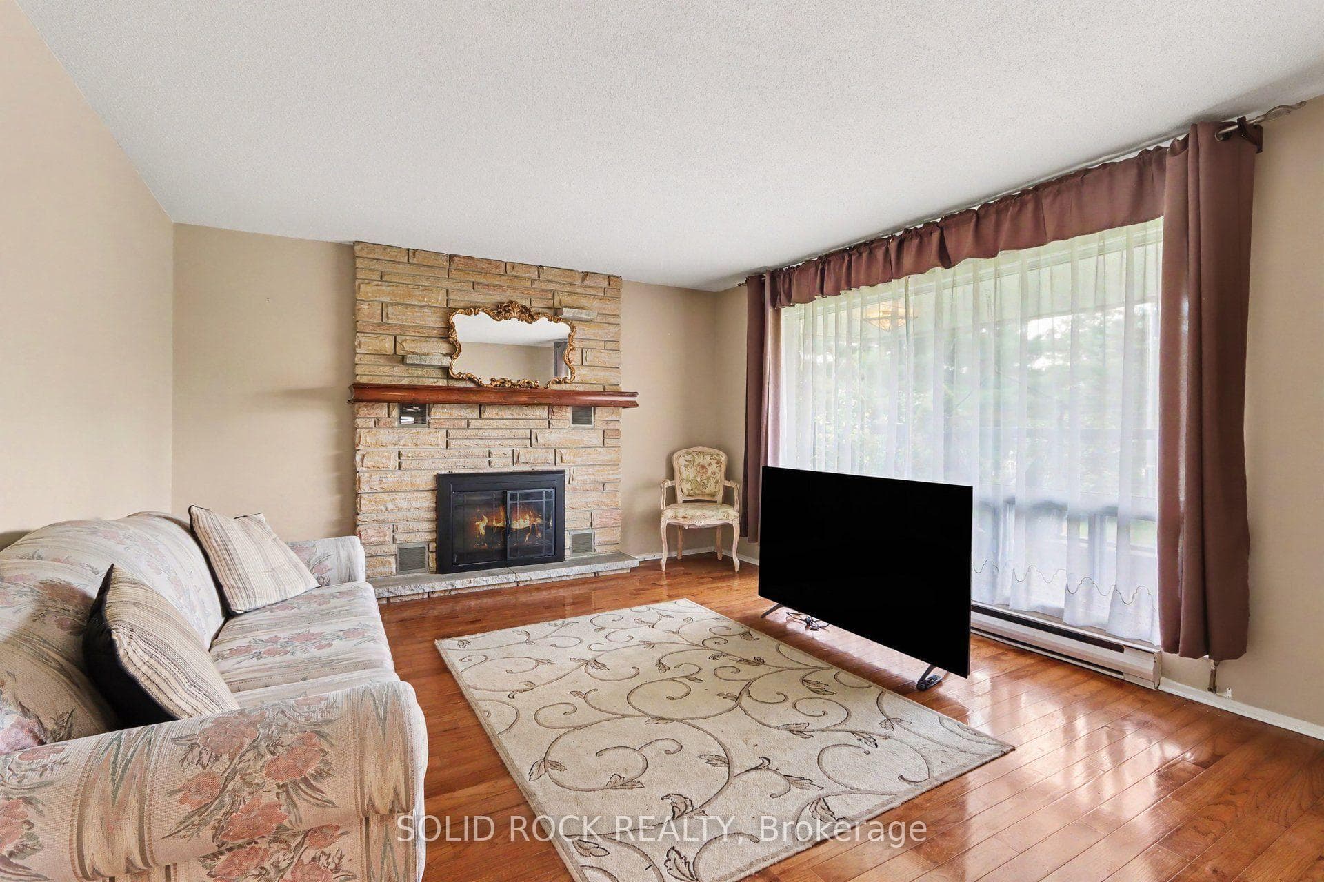 Comfy family room with a second fireplace!