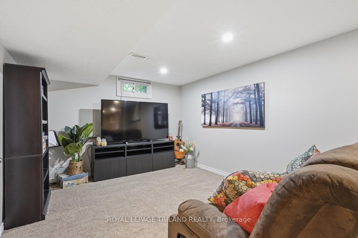 Lower level family room is a good size