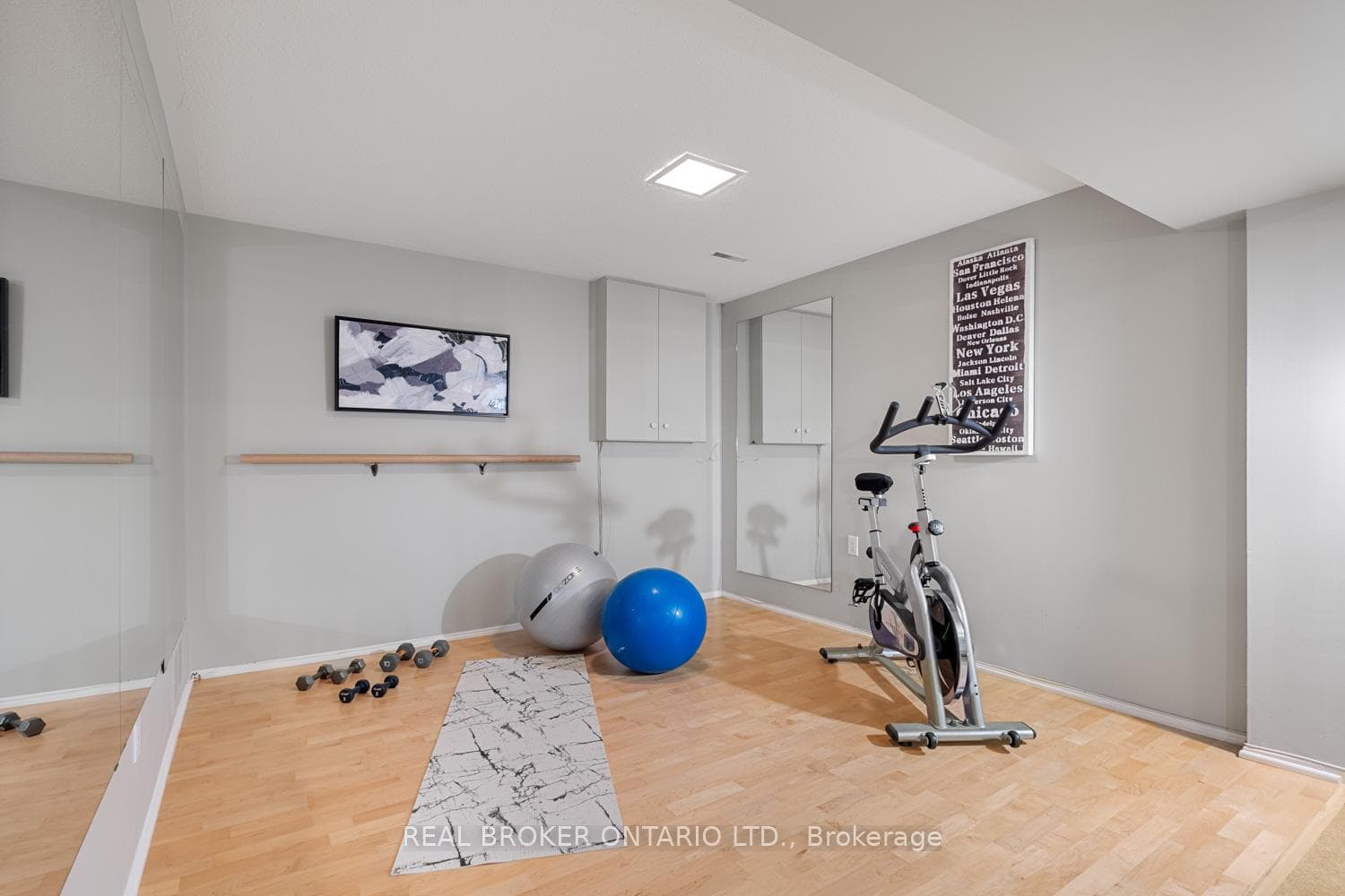 Exercise room combined with Rec Room
