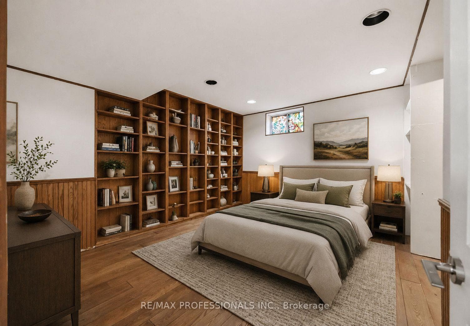 Basement Primary Bedroom - Virtually Staged