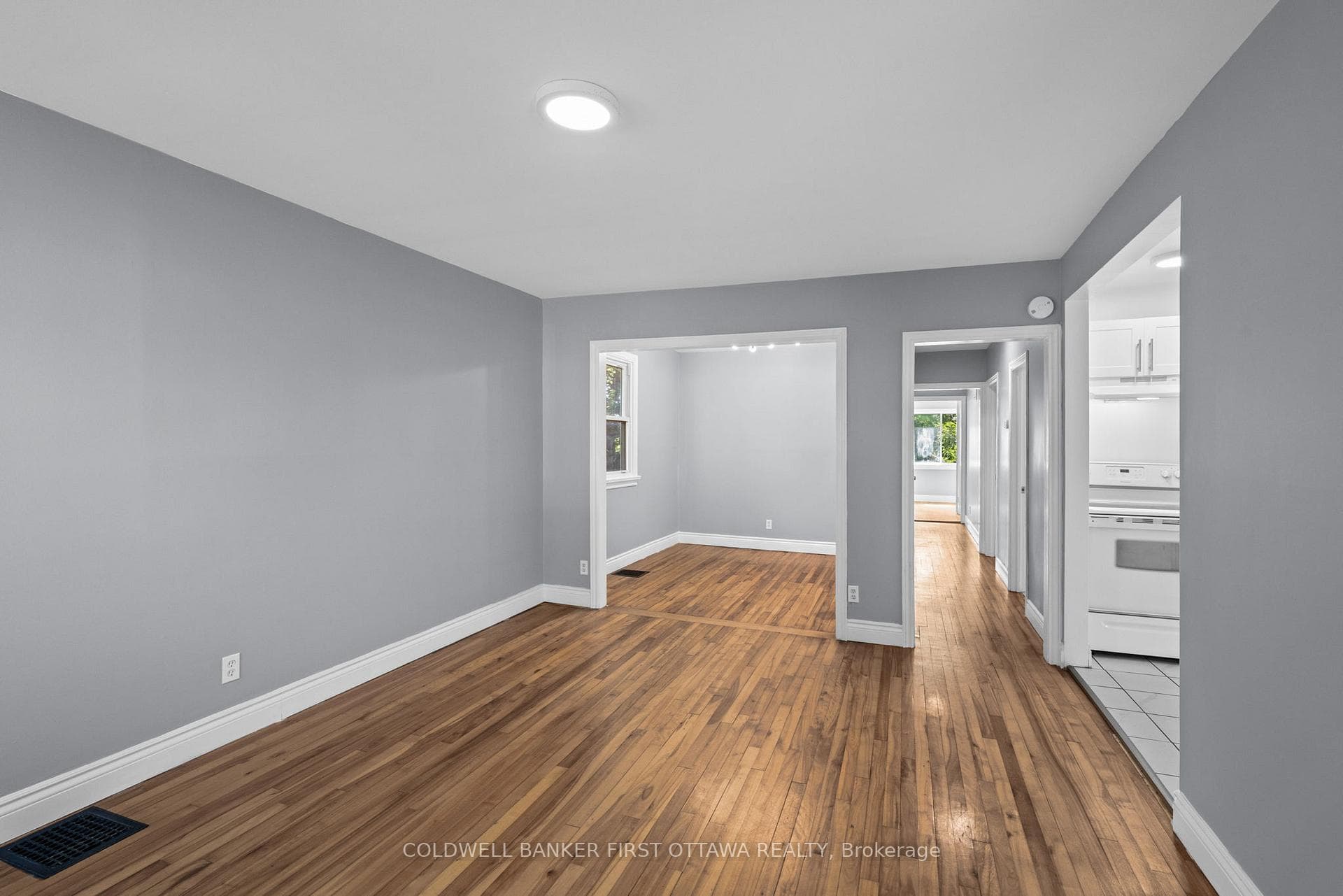 Hardwood flooring throughout most of the main lvl.