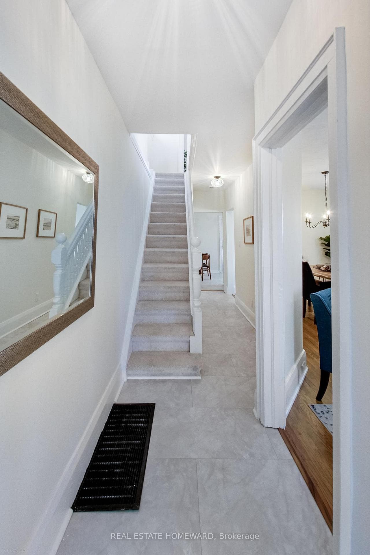 Newly carpeted stairs
