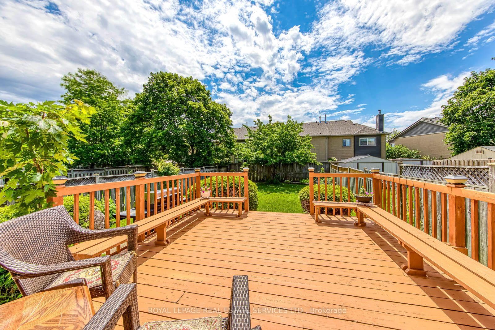 Relaxing on A Large Sundeck with Built-In Benches