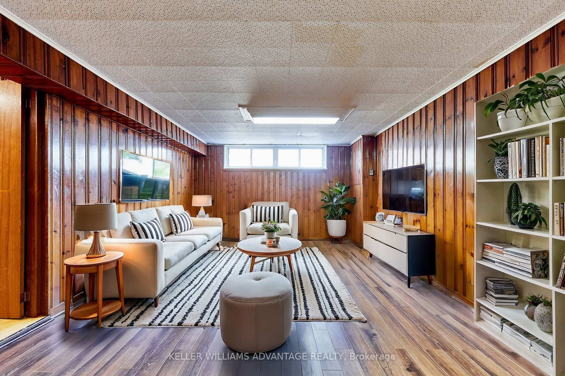 Virtually staged Rec Room