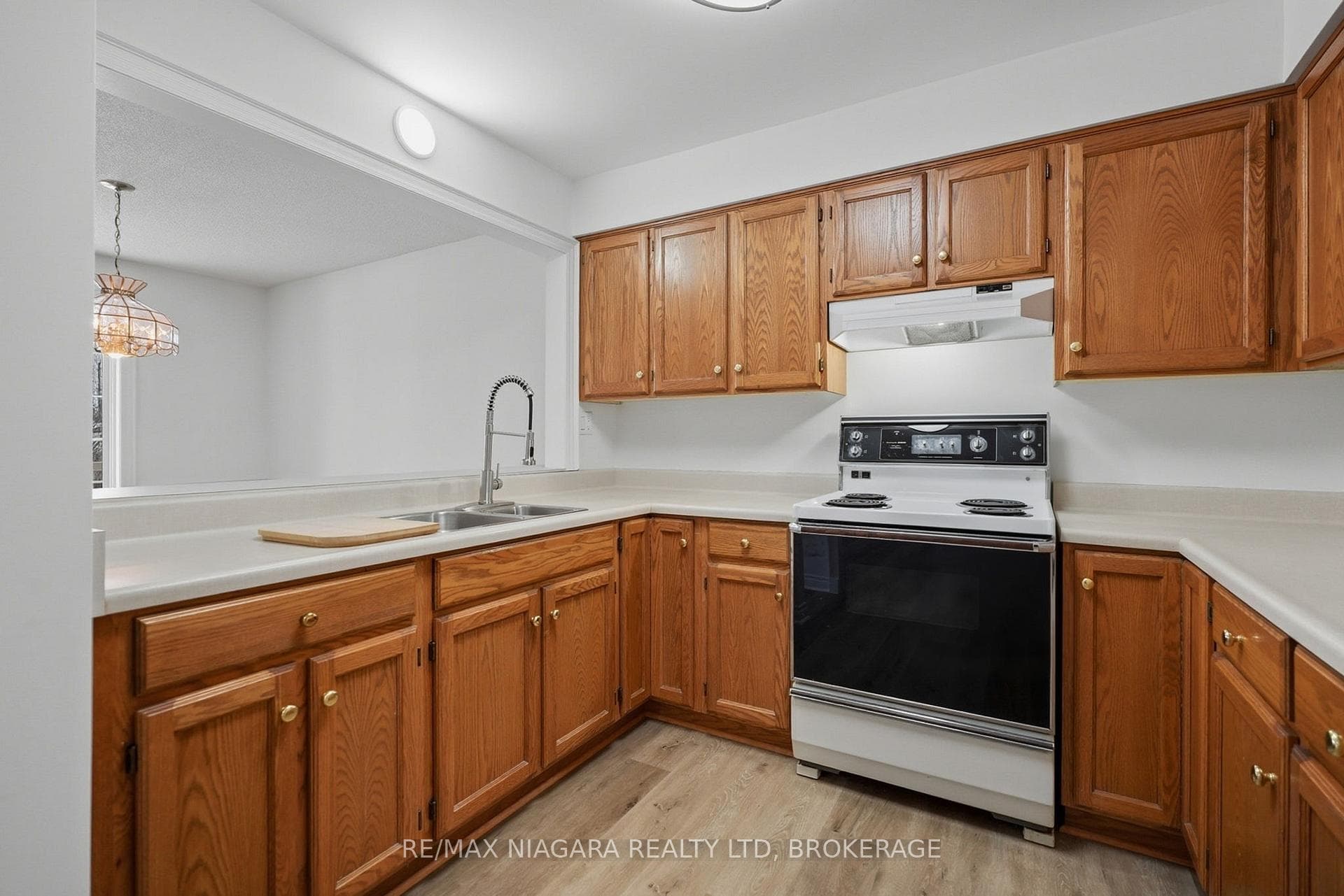 Hardwood cabinets in kitchen