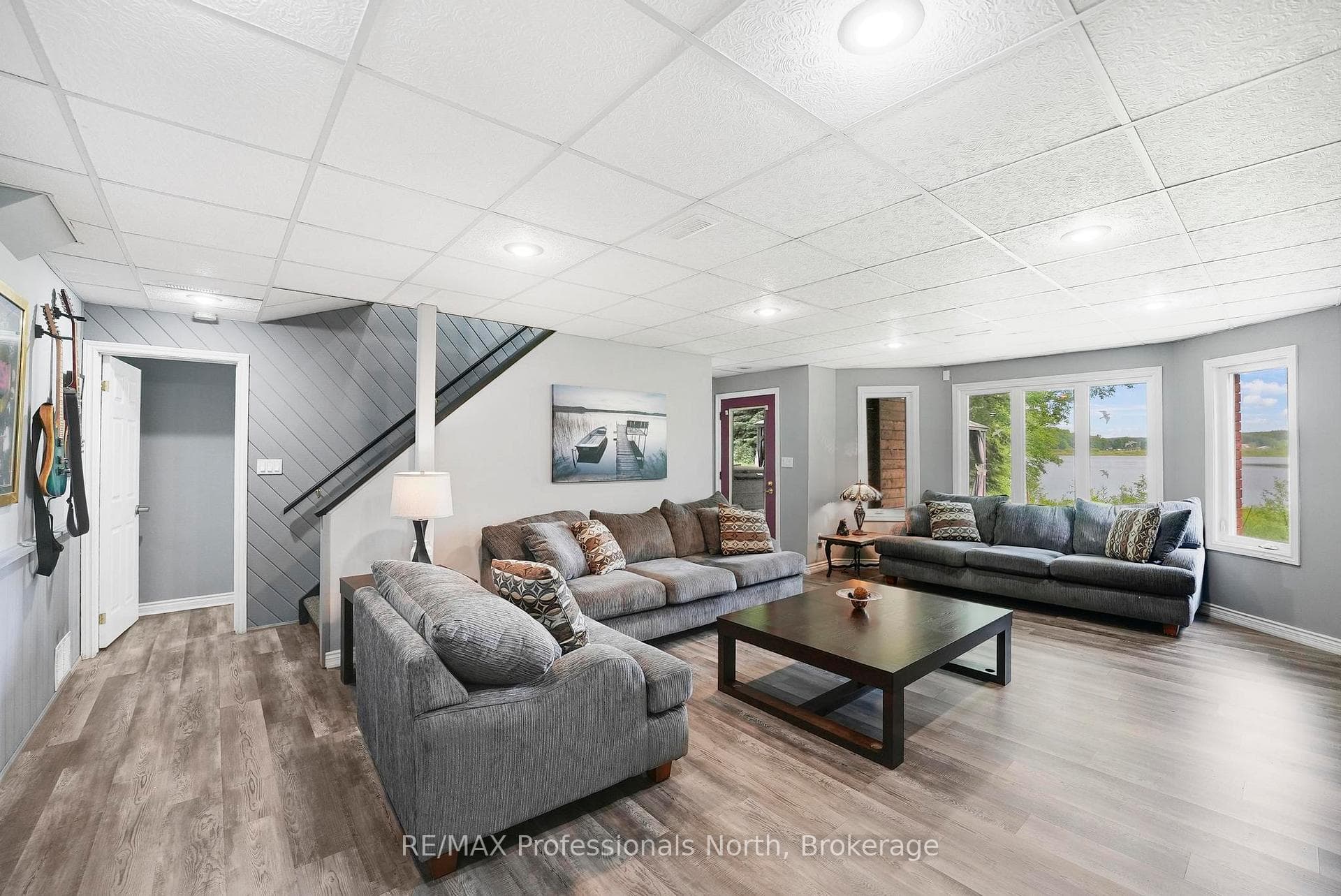 Lower level with walkout to hot tub