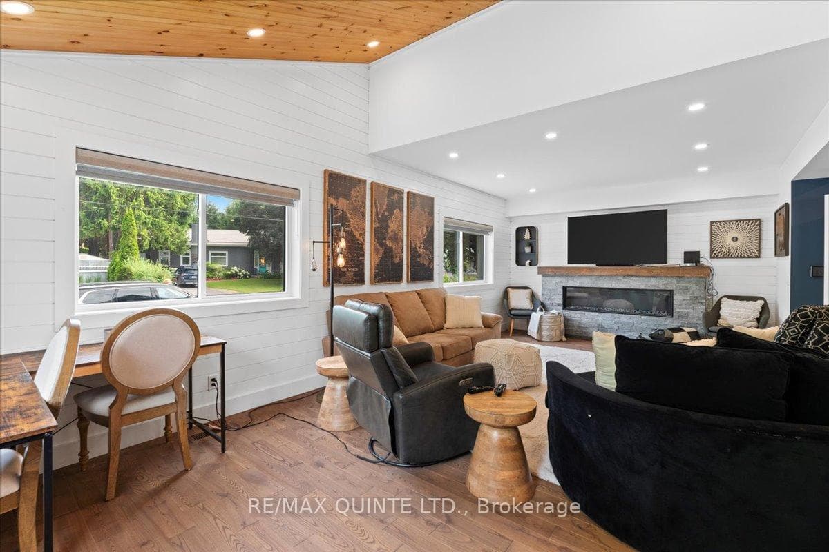 Family Room with electric fireplace