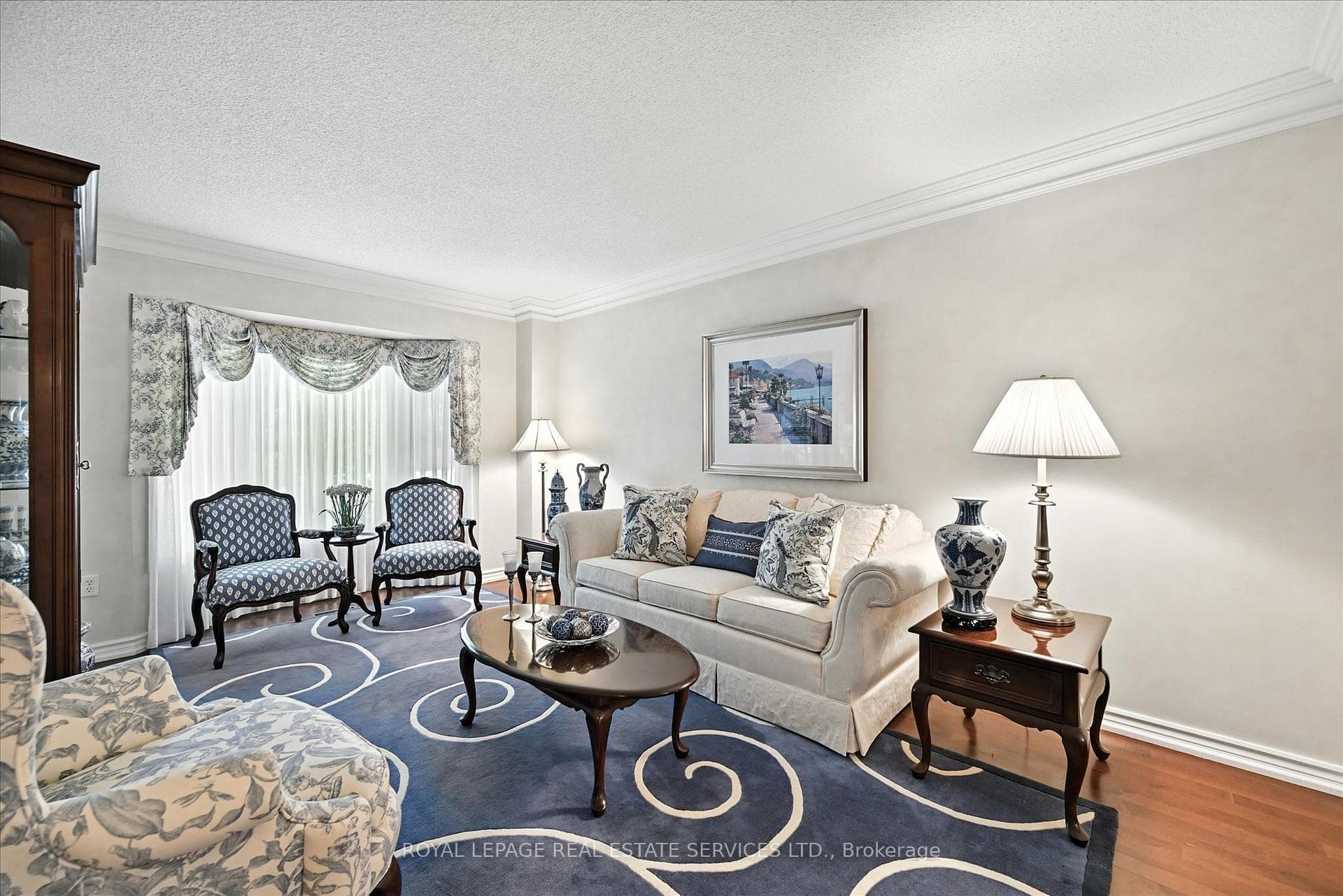 Living Room Features Maple Hardwood Flooring