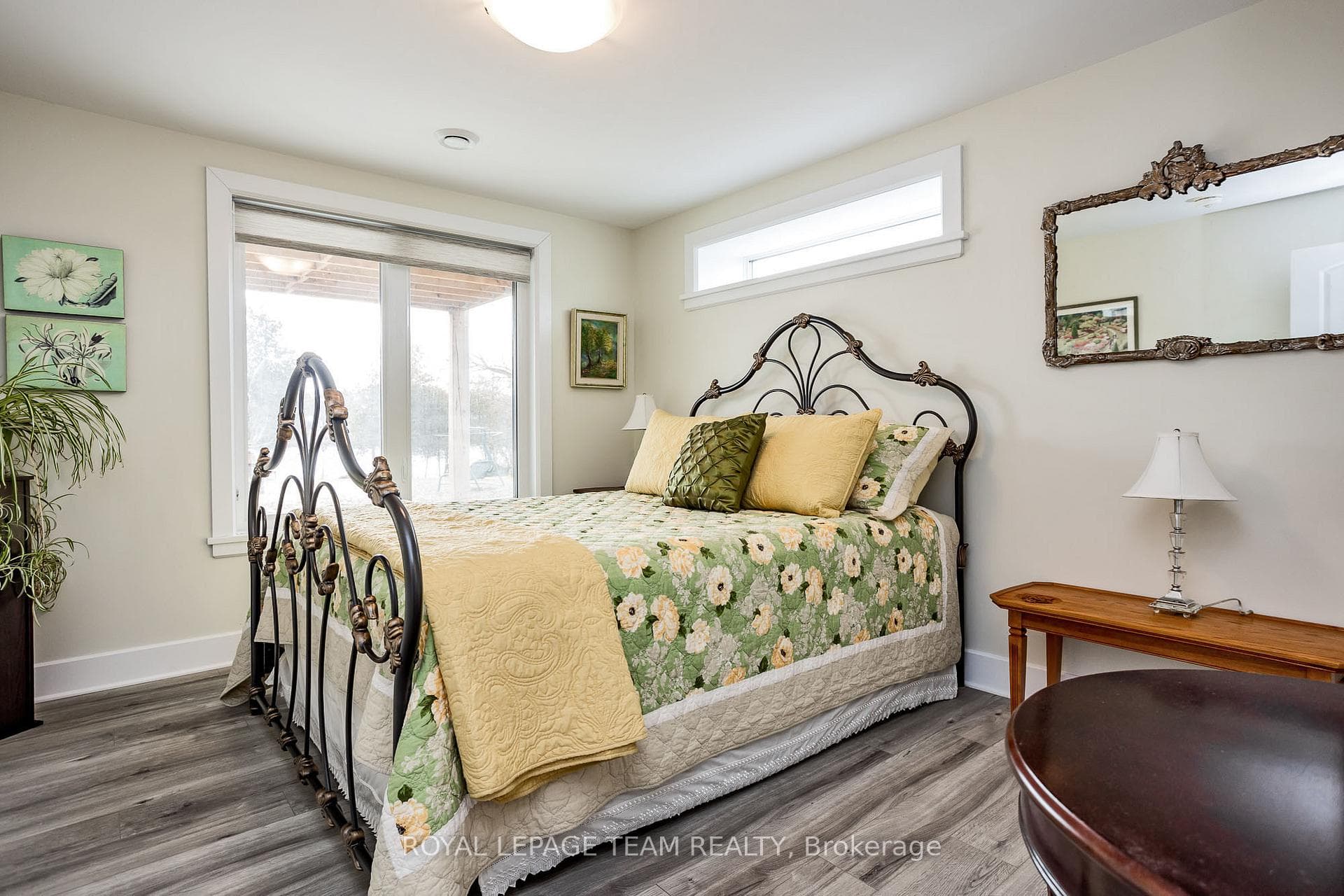 Lower level bedroom with waterfront views