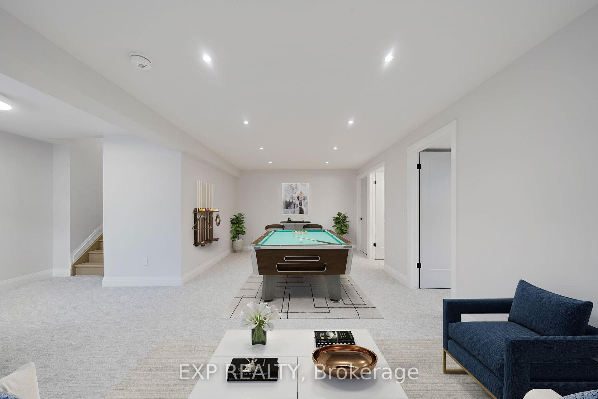*Virtually Staged* Basement Rec-room