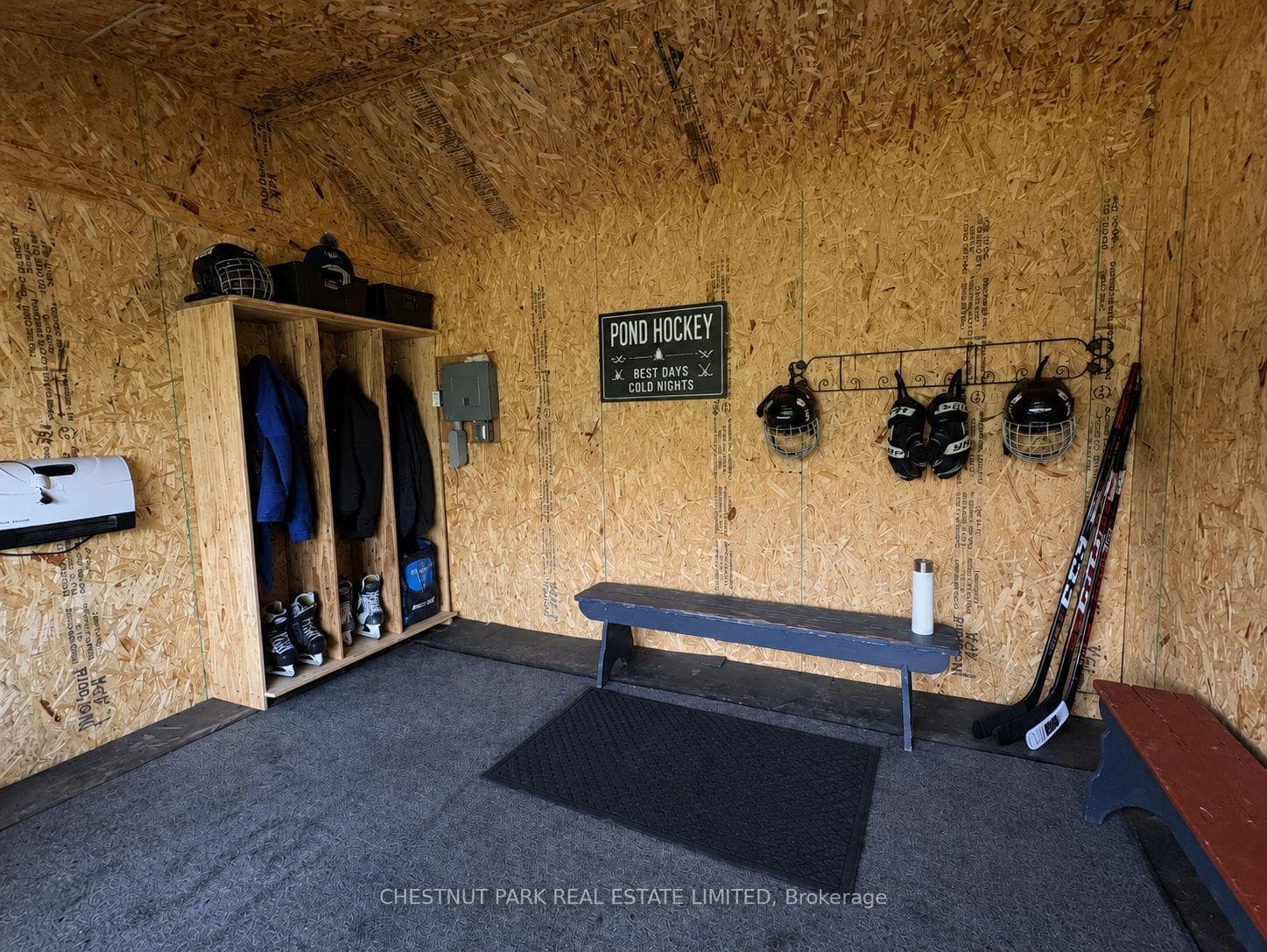 Heated pond shed - Virtually staged