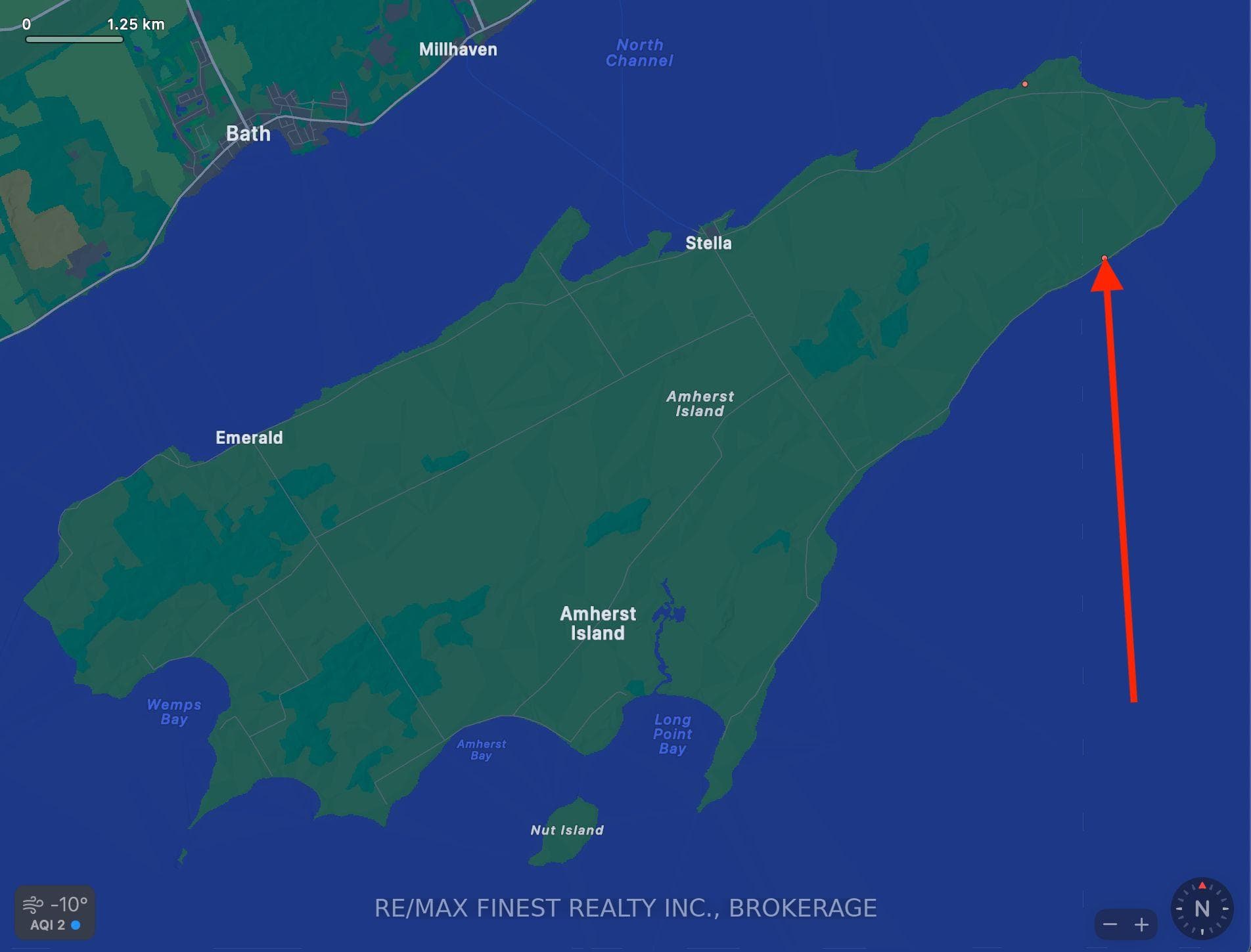 Location on Amherst Island