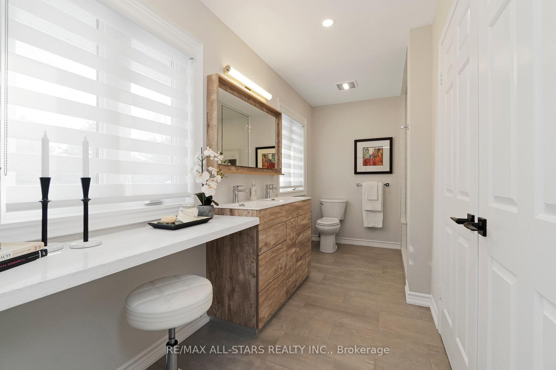 Renovated ensuite bathrm w walk-in shower.