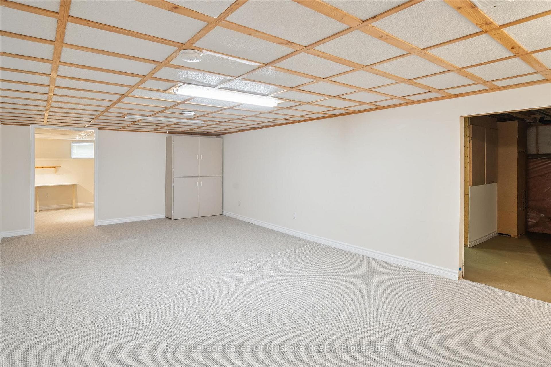 Basement with brand new carpeting