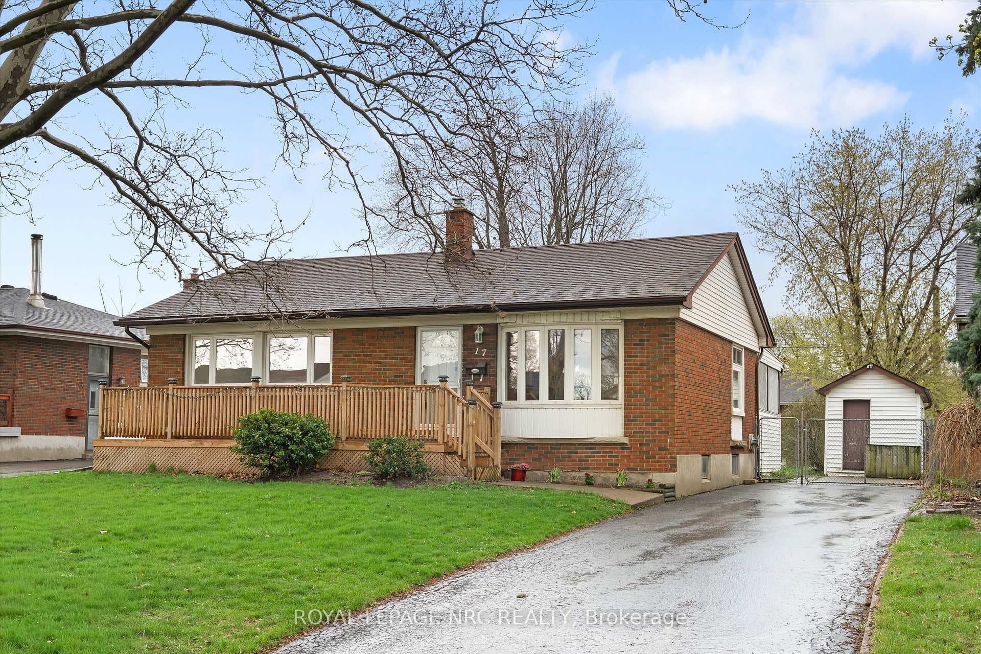 Brick bungalow on a quiet mature street.