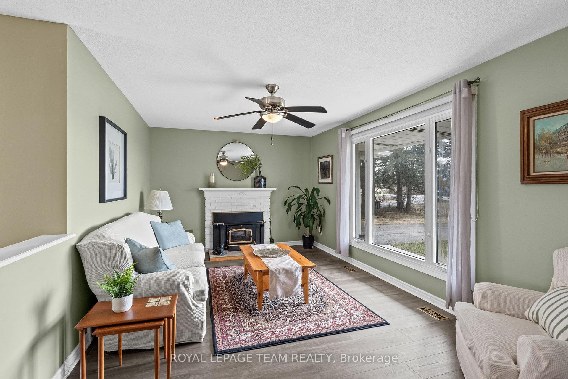 Wood Burning Fireplace in Living Room