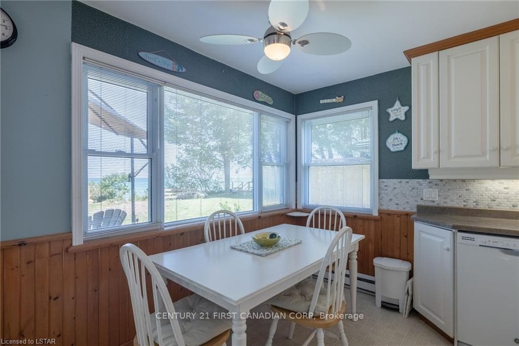 Look out over the lake from the dining area
