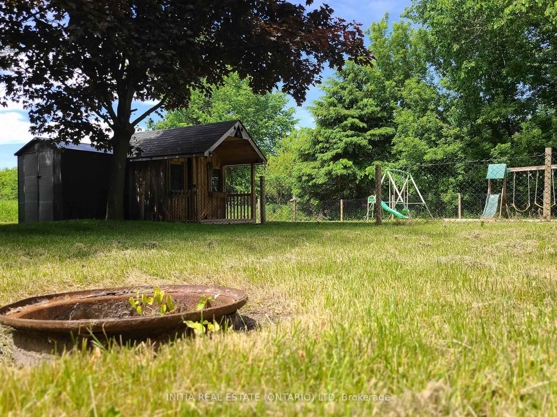 Firepit and backyard