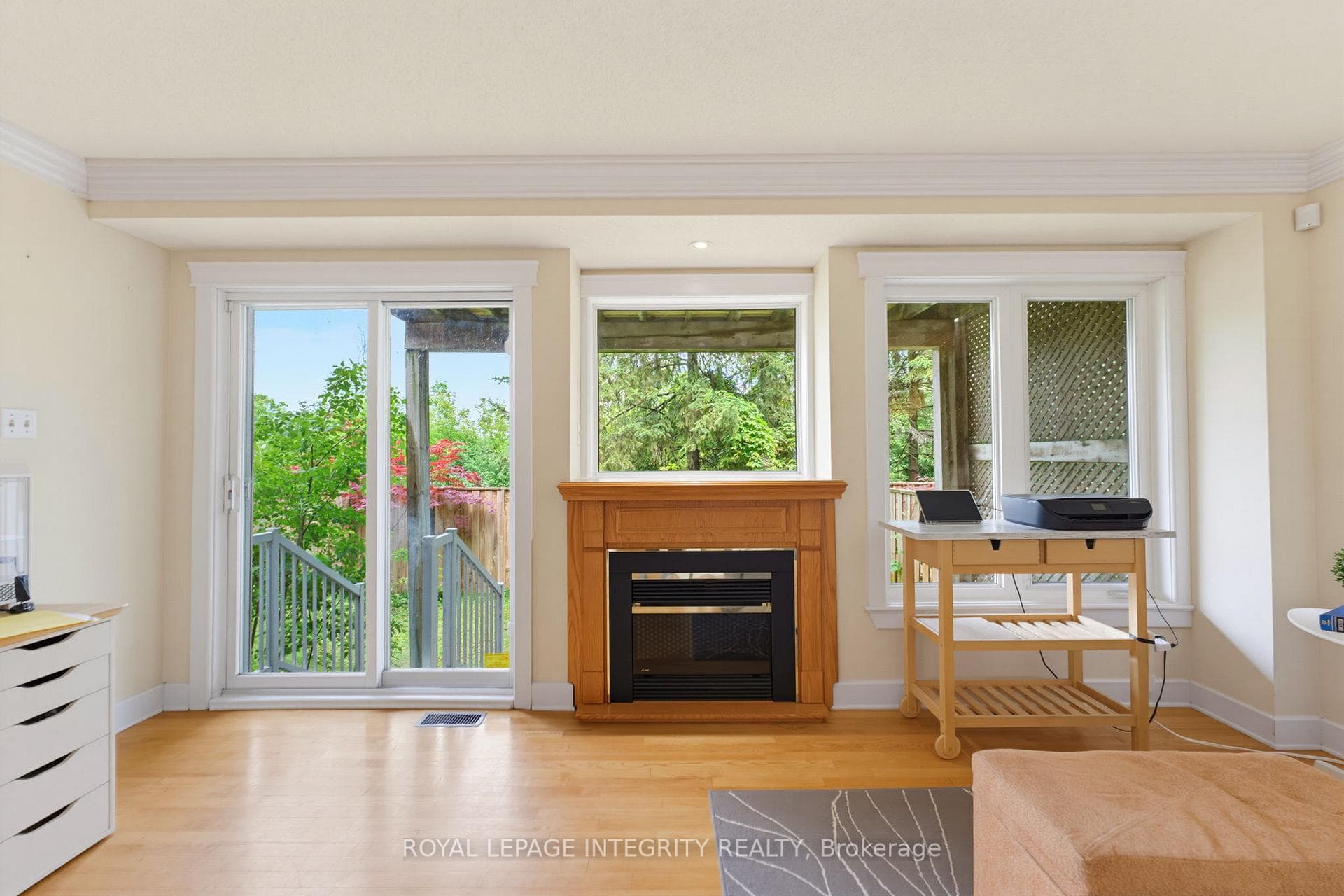 Main level family room leading to backyard
