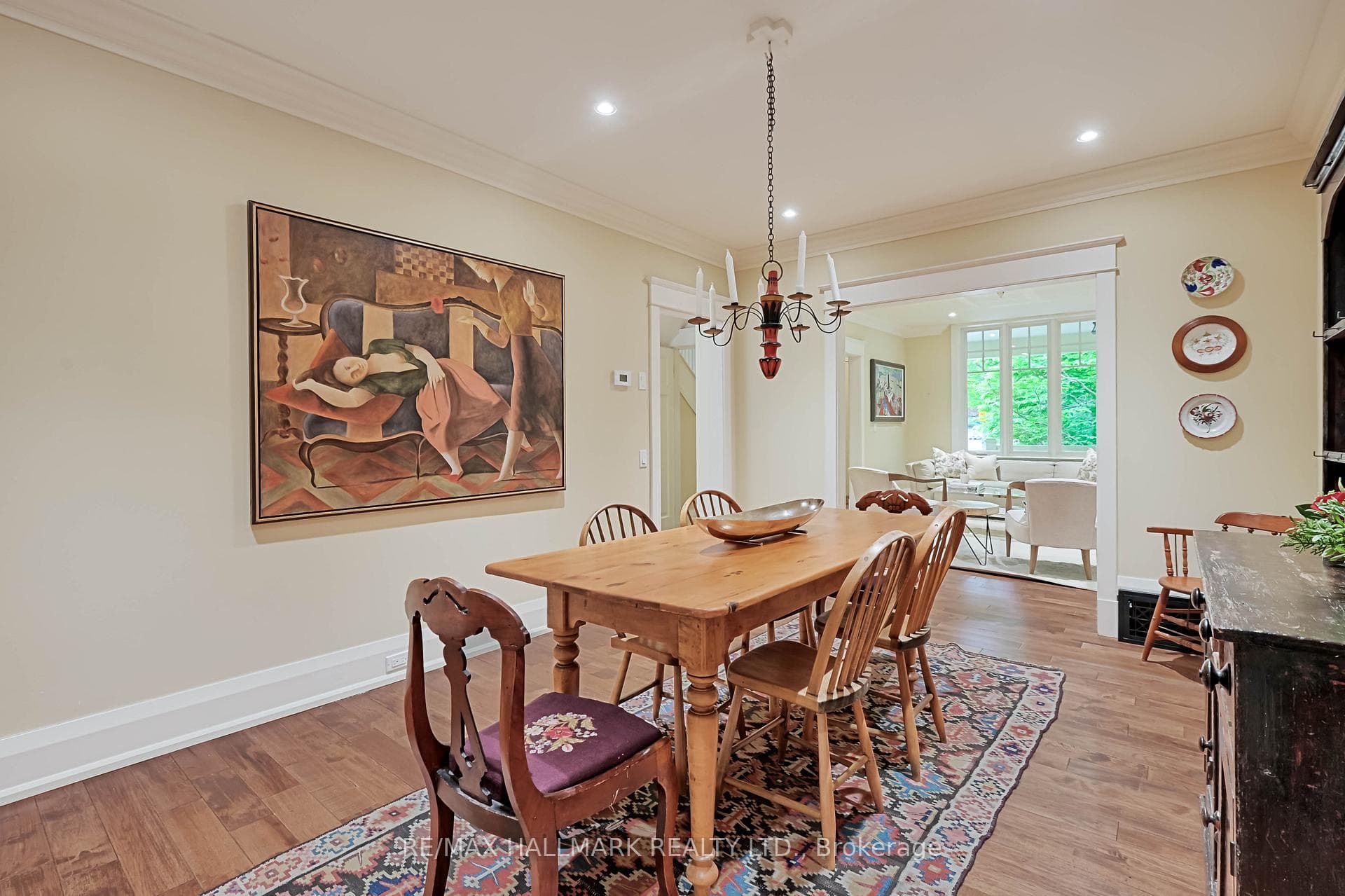 The dining room leads into main floor family room