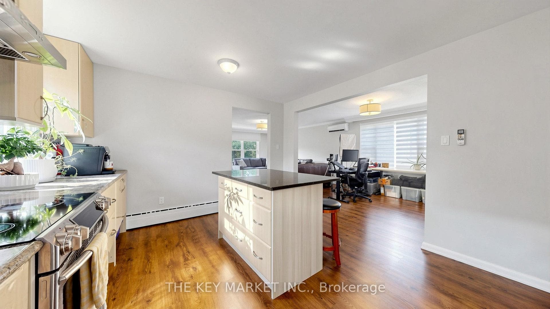 Open concept with large centre island