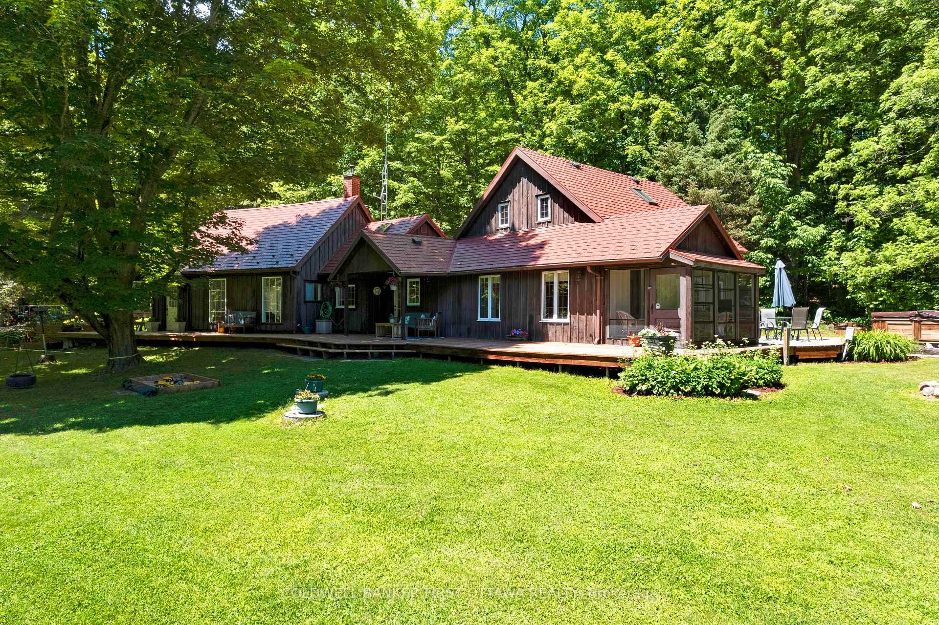 Exterior chestnut hue blends into natural setting