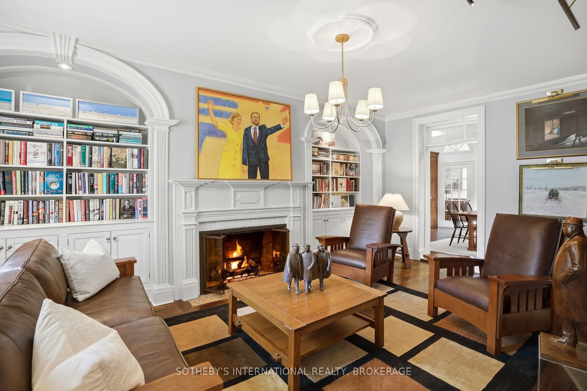 Reconditioned library fireplace, 2025.