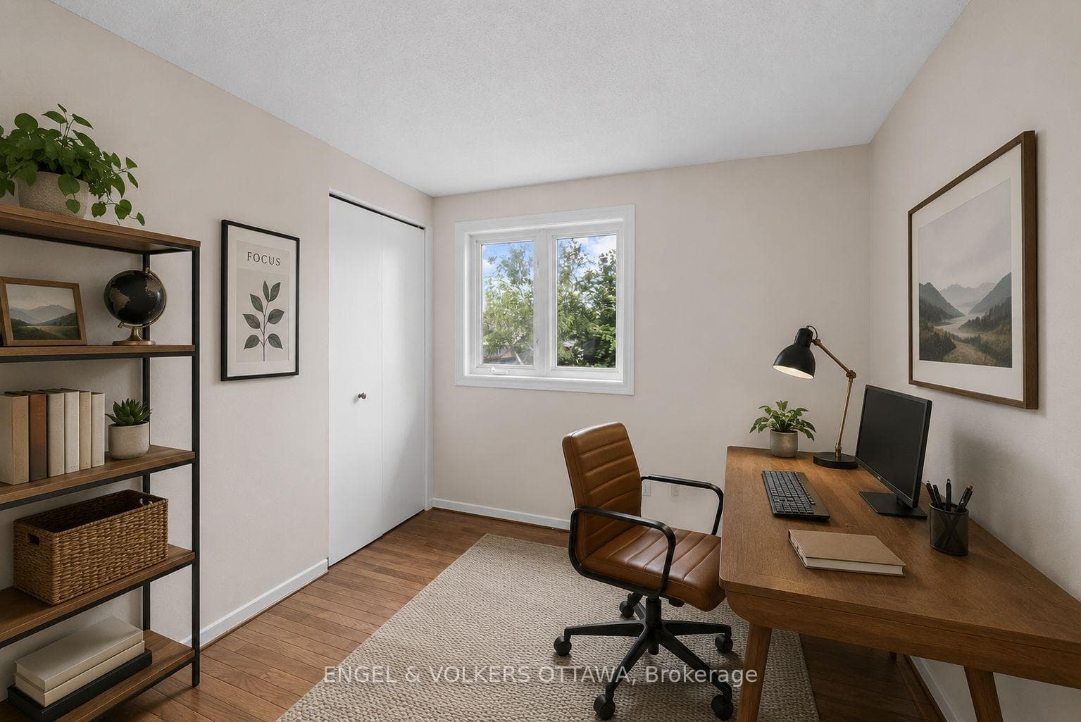 Third Bedroom - Virtually staged as an office