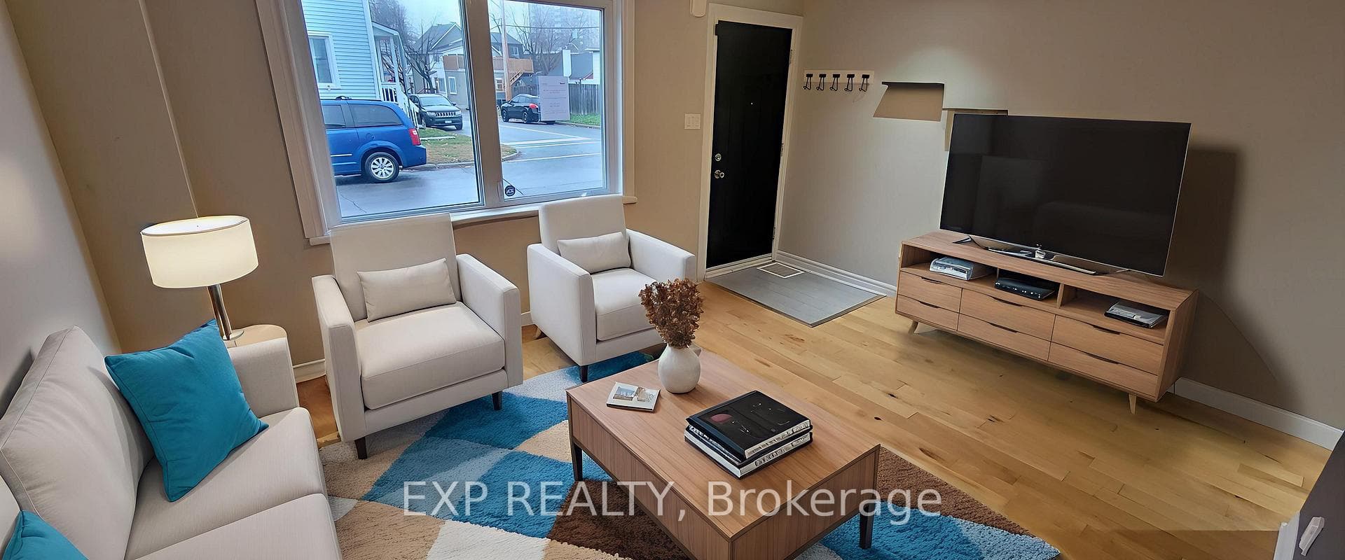 Virtually staged living room
