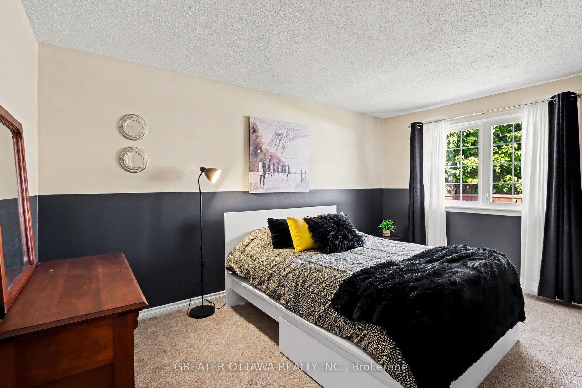 The master bed has a walk in and a cheater bath