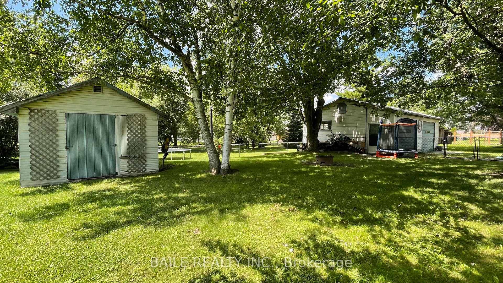 Backyard with mature trees
