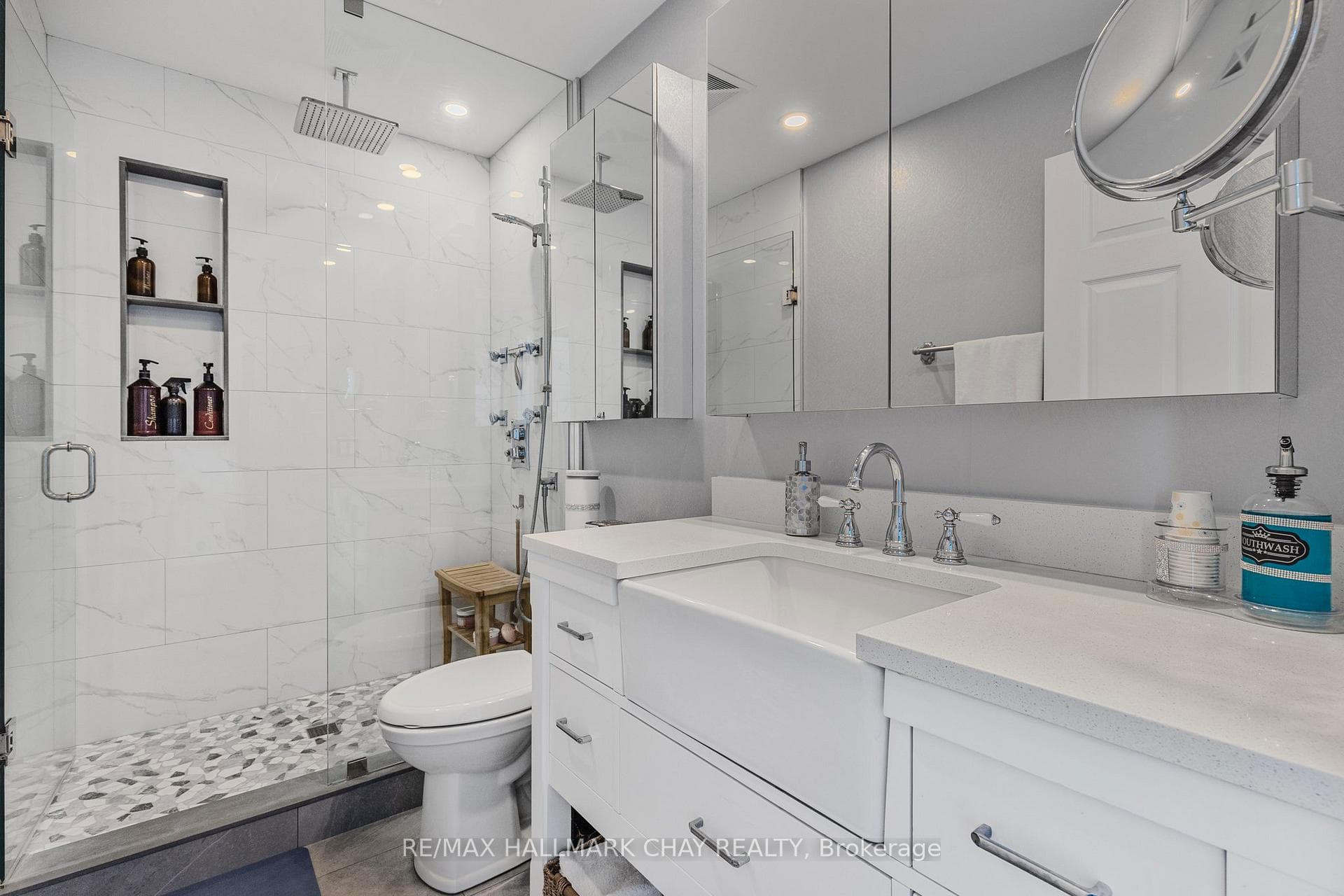 Renovated Bath with Walk in Shower