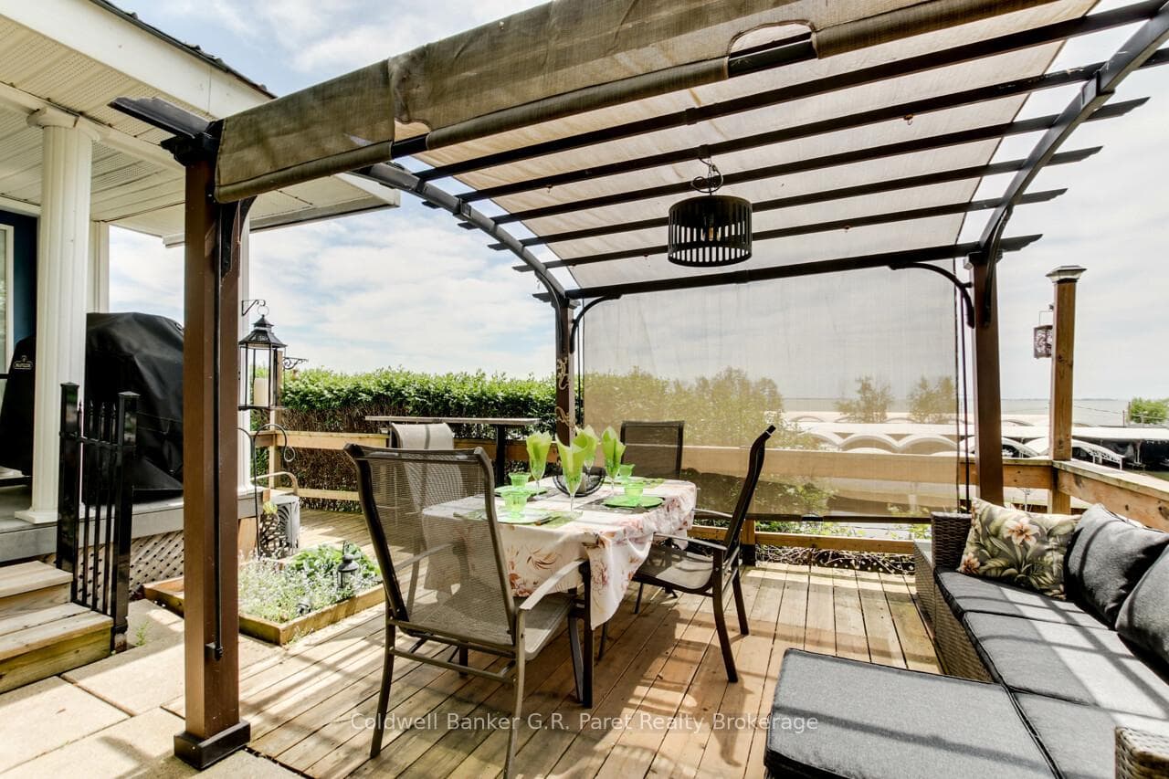 Outdoor dining area.