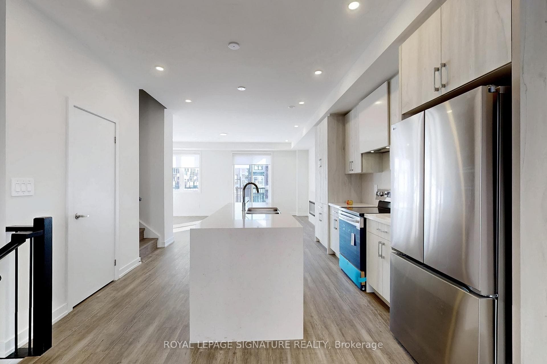 Kitchen open to dining room