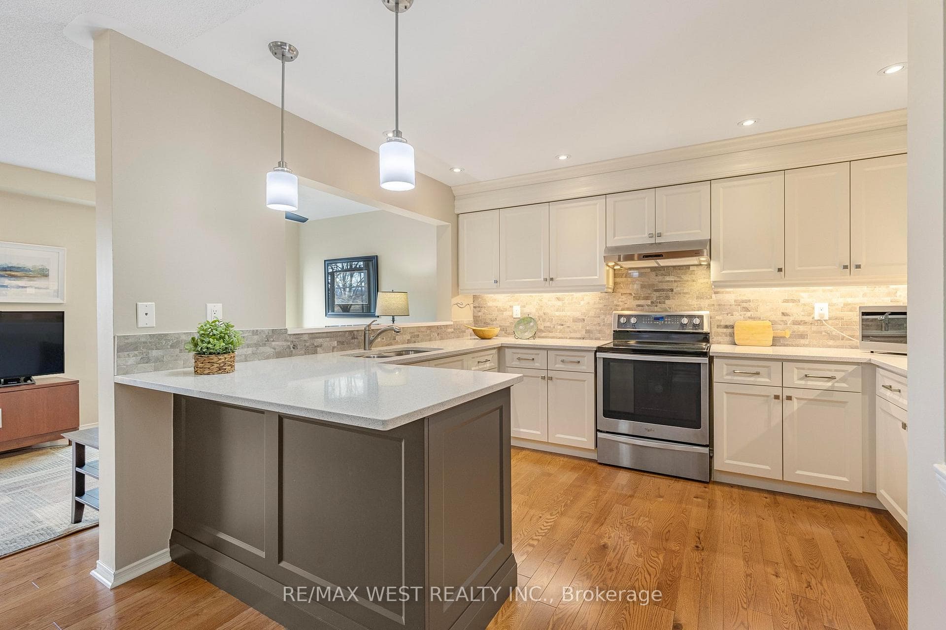 Large updated Kitchen with Breakfast Bar