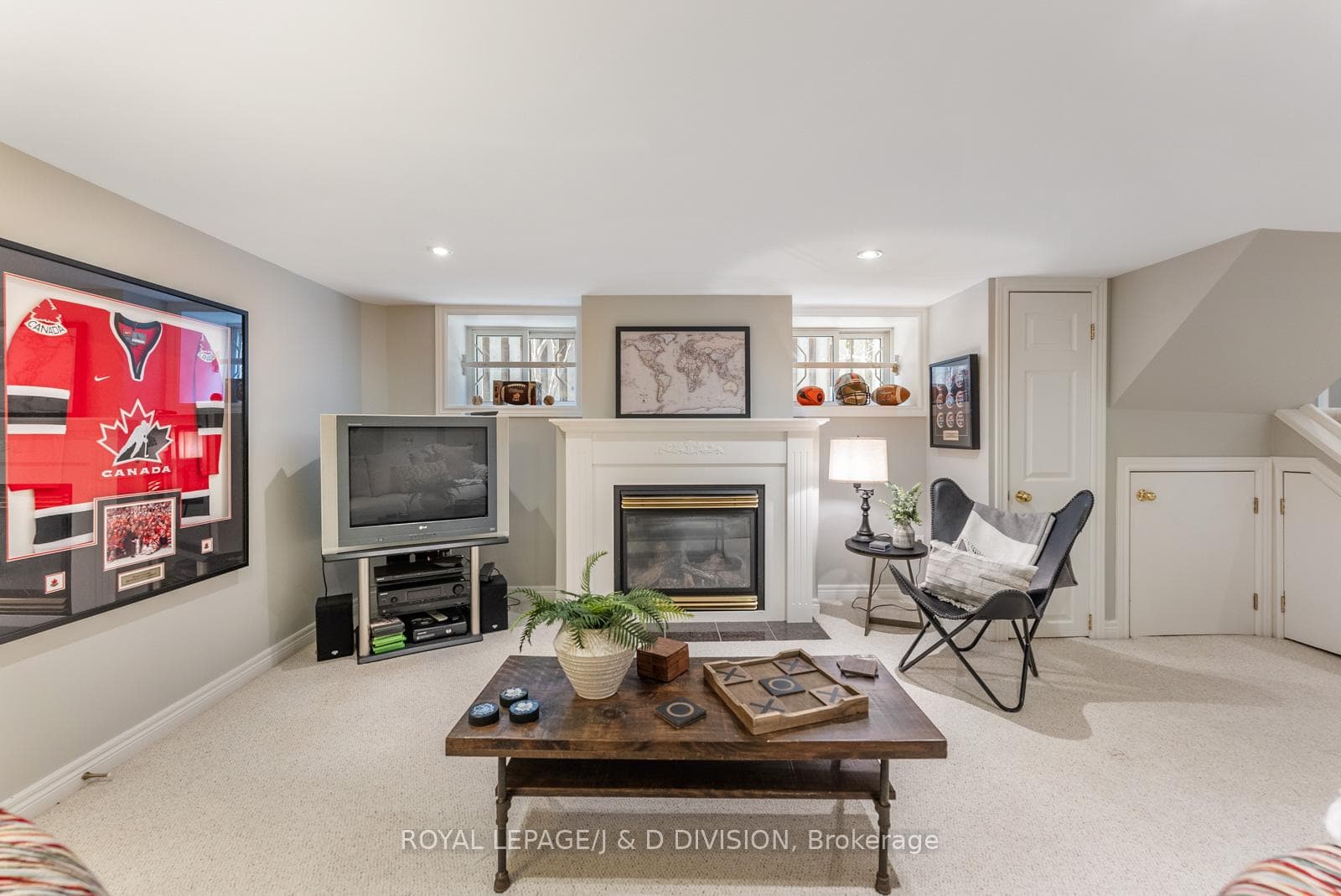 Recreation Room with Fireplace
