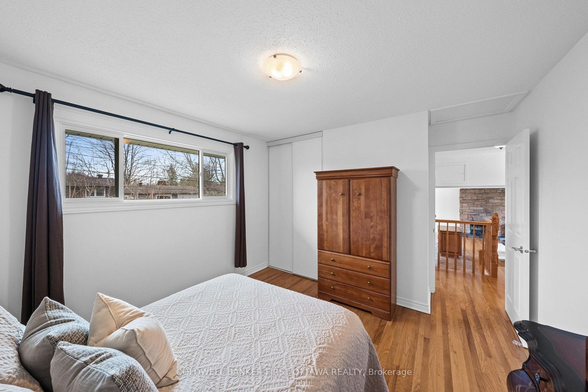 Sliding door clost & fixture above.