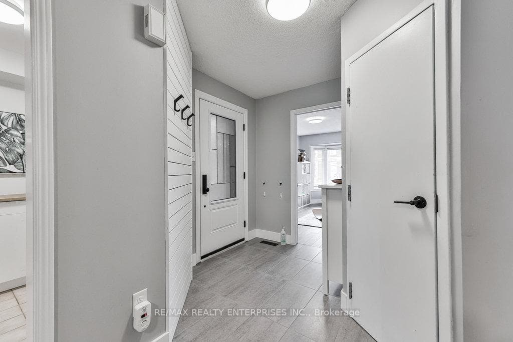 Shiplap Accent Wall, Porcelain Tile Flooring
