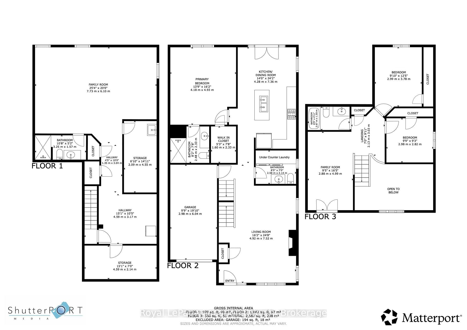 Floor Plans (all 3 levels) - 29 Savannah Crescent