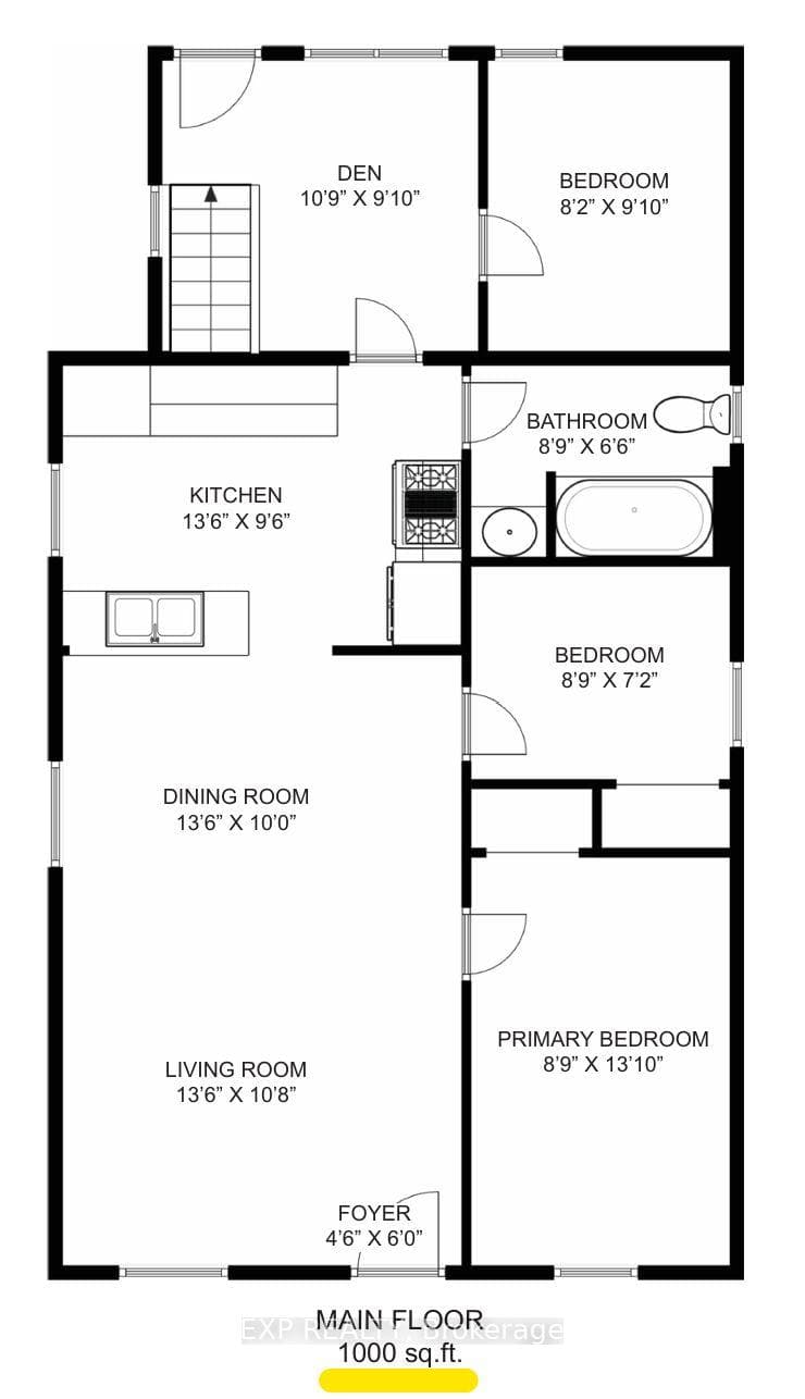 Floor Plans - main - 1,000 sq ft