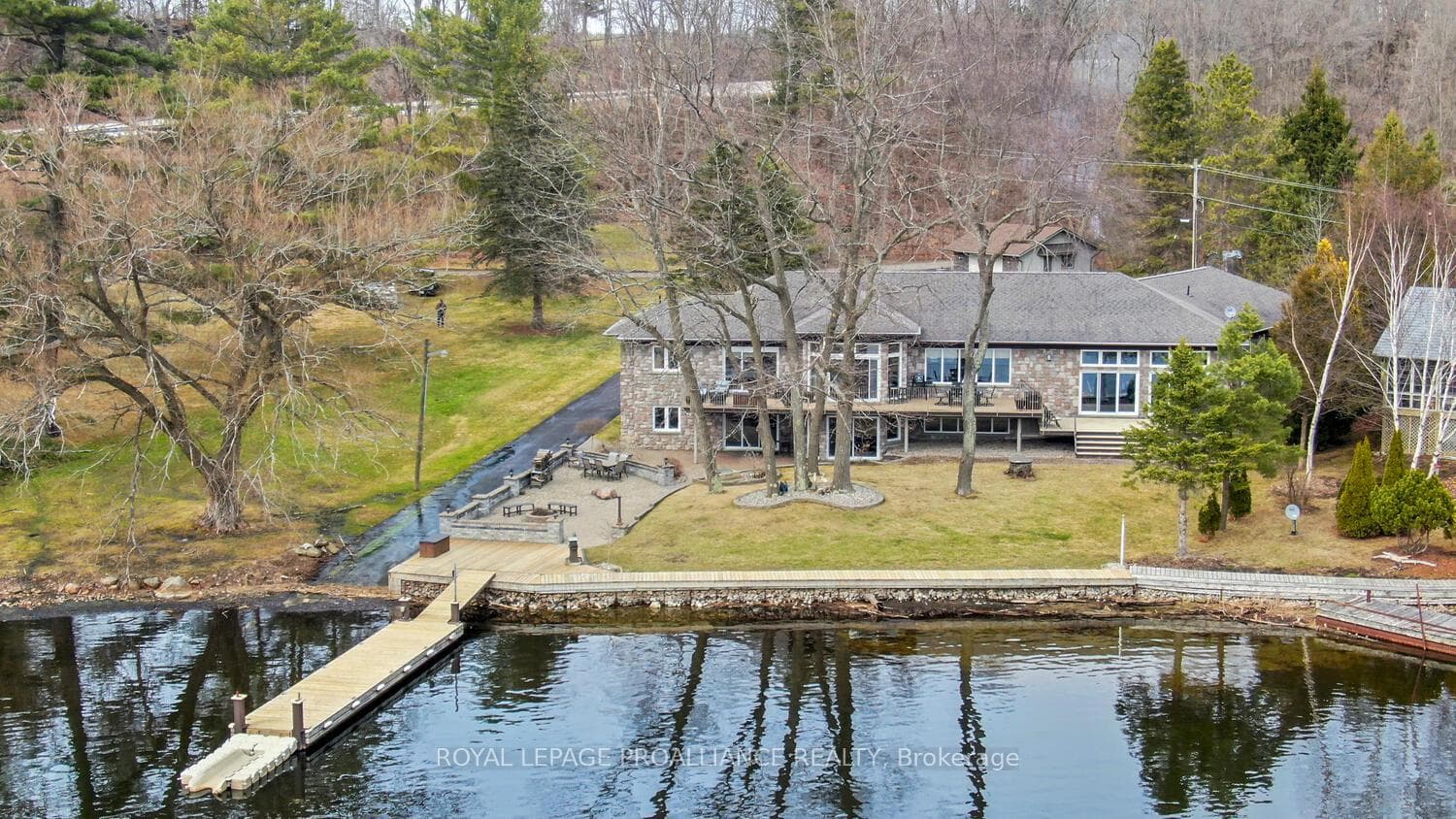 River side with boat launch, dock and boardwalk