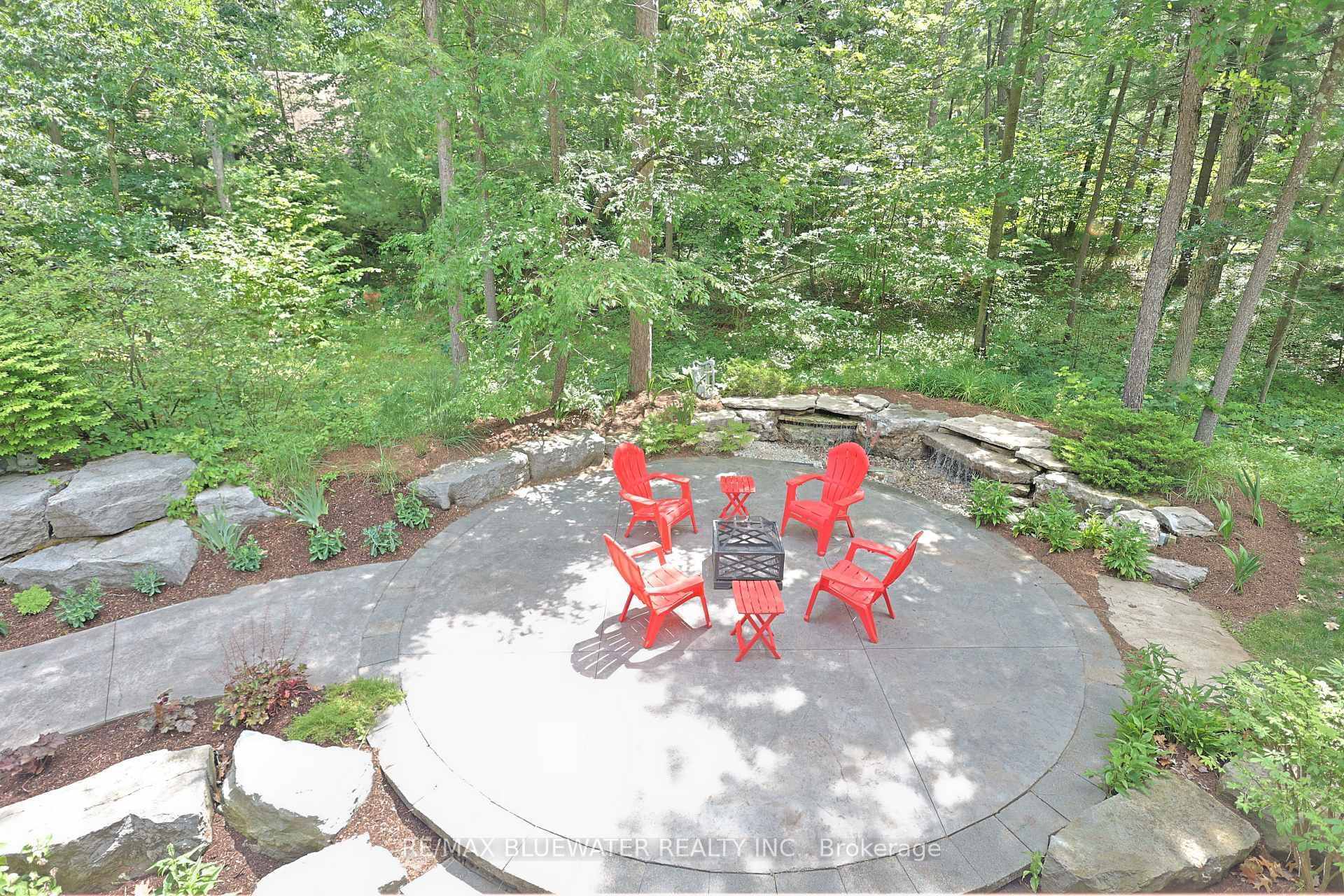 Stamped Concrete sitting Area is Great at Night