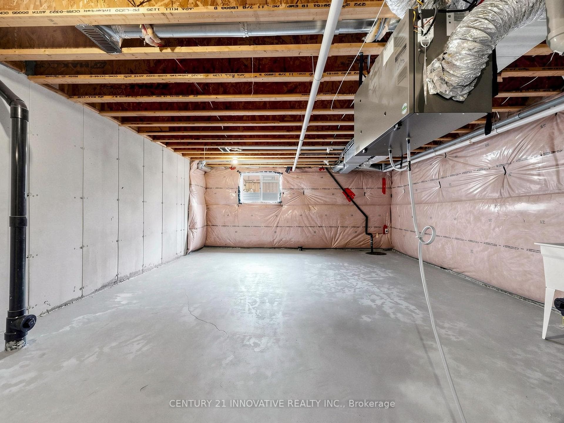 Basement with a big window
