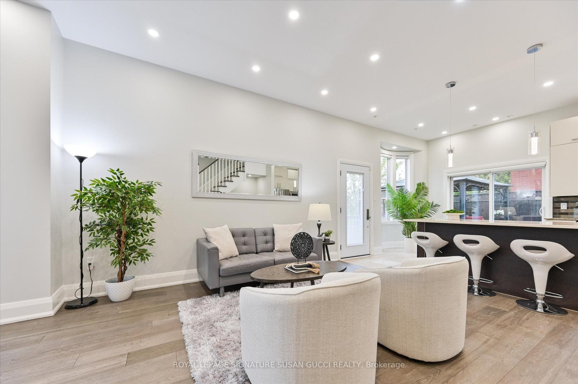 Open concept main floor with light pouring in