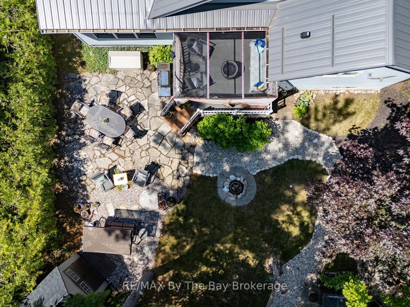 Aerial of the back yard