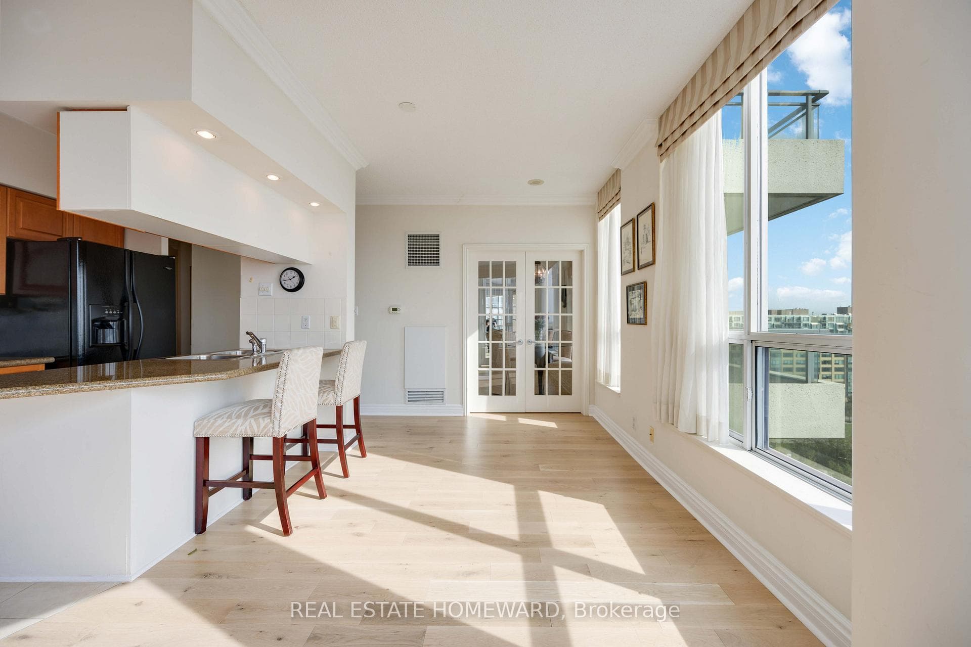 French doors to Den/office