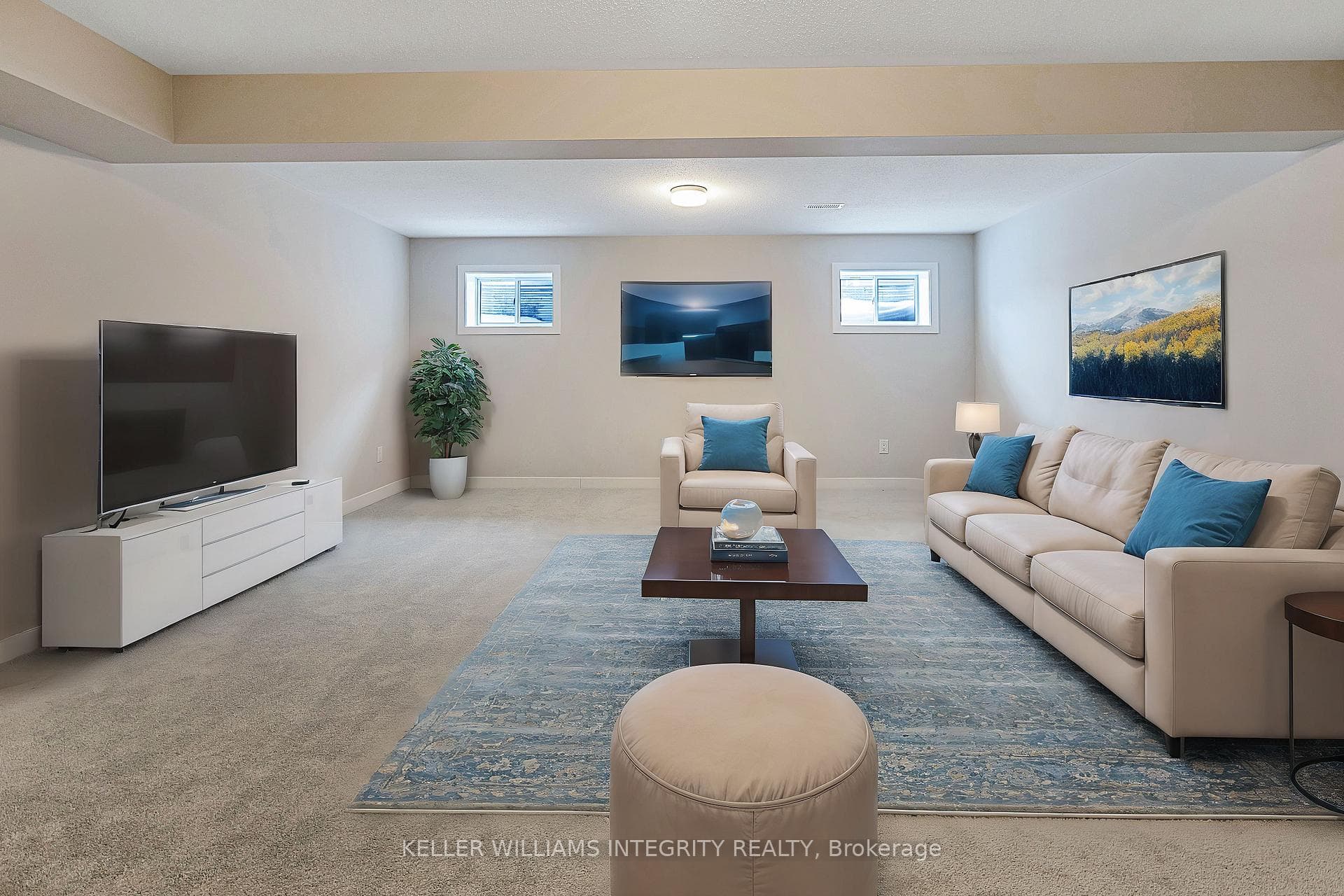 Basement Rec Room - Virtually Staged