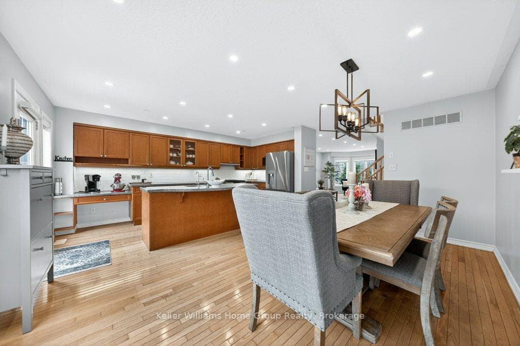Large dining room next to kitchen