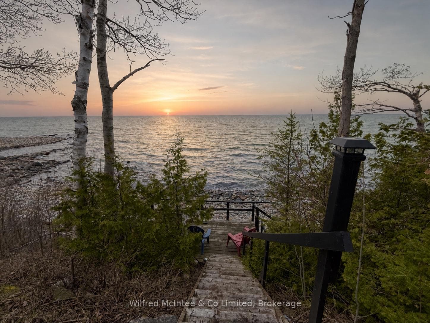 Beautiful evening sunsets over Lake Huron
