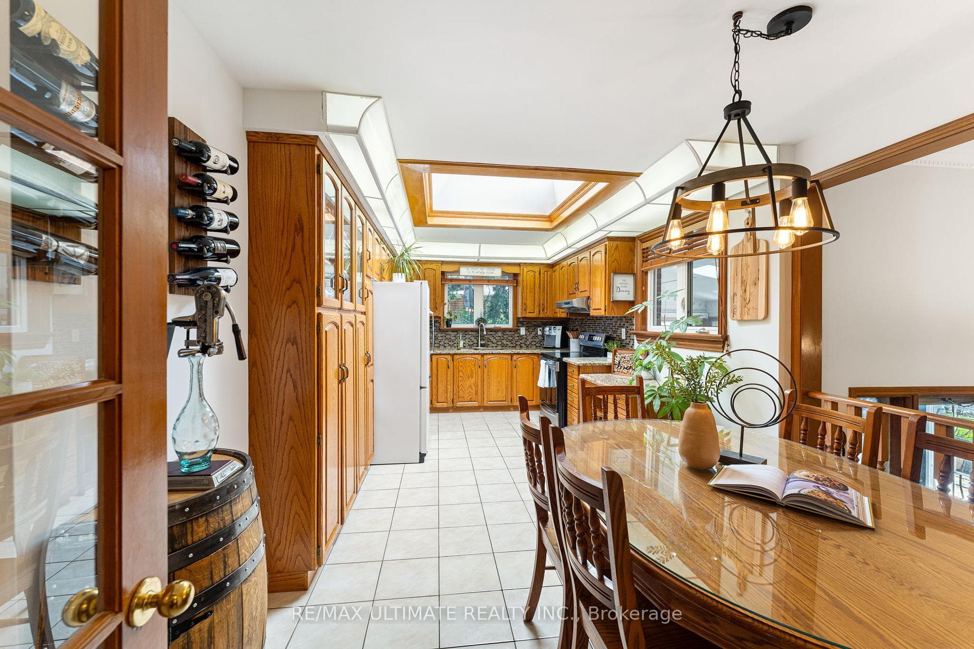 Large eat-in kitchen with beautiful skylight